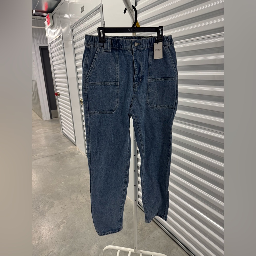 Forever 21 Large elastic denim pants NWT
